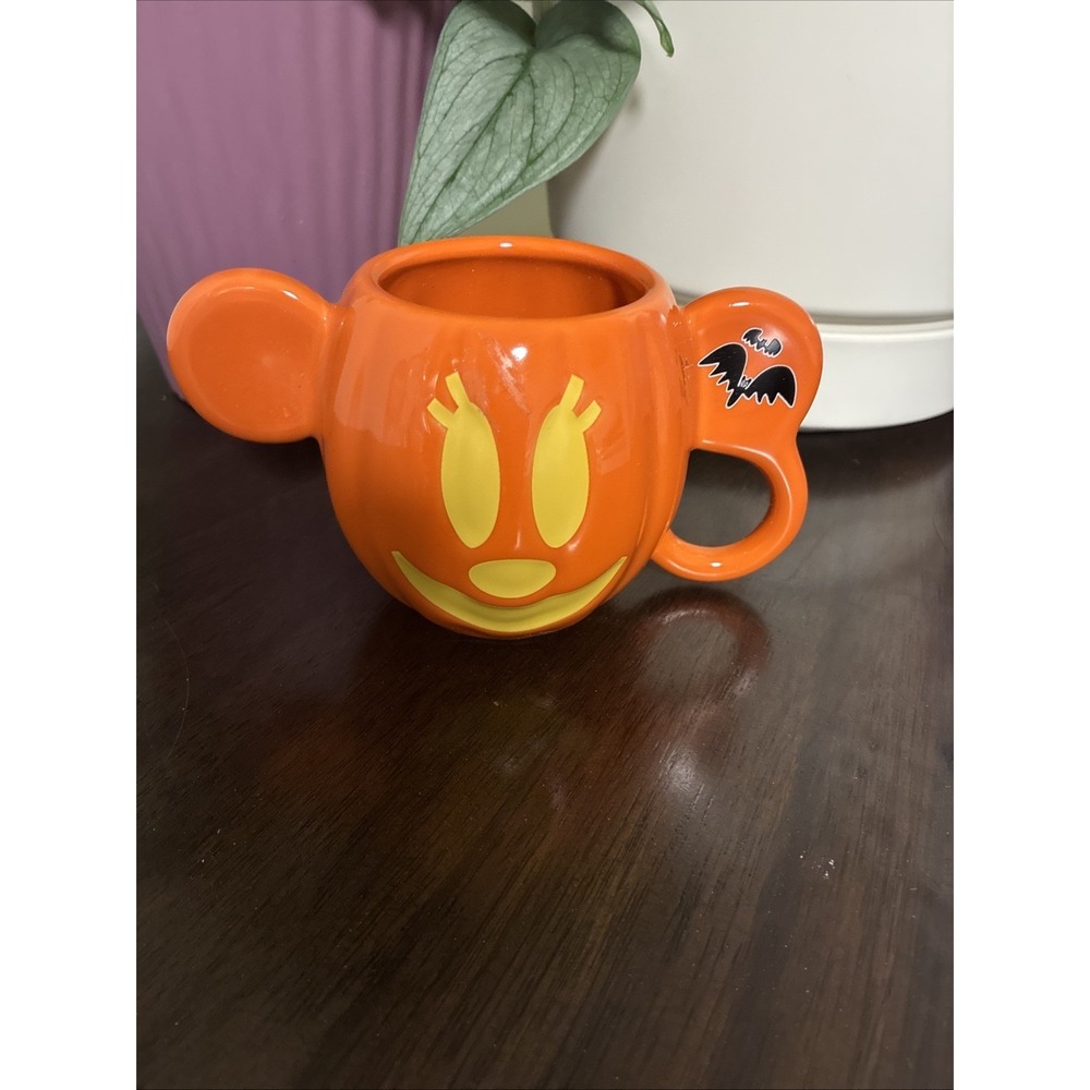 Disney Parks Halloween Ceramic‎ Cup Mug Minnie Mouse Pumpkin
